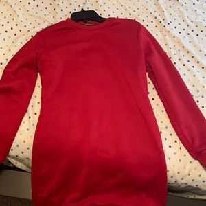 Red sweatshirt dress never worn